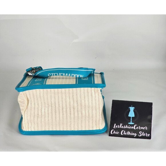 NWOT Steve Madden Women's Bwebbers Straw Crossbody Bag Air Pod Case Teal 293 - Picture 6 of 12